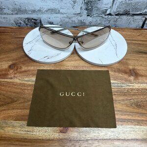 EUC Gucci Tom Ford Matrix Rimless Brown Sheild Sunglasses Case Included (1711/S)